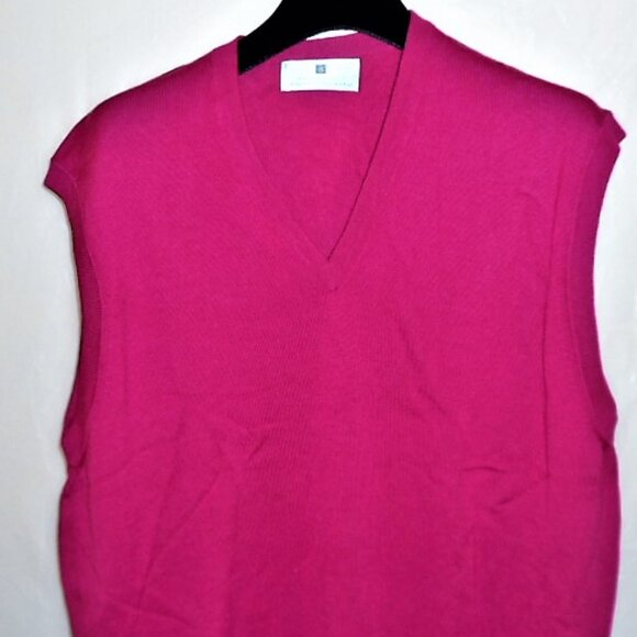 BALLANTYNE SWEATER MERIN0 2000 100% PURE WOOL SLEEVE/LESS V NECK NEW WITH TAG - Picture 1 of 2
